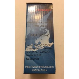 Avenger KSC322-2 0.2 dB Universal Dual Output Ku Band Satellite LNB, HDTV Ready