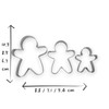 JOKUMO Gingerbread Men Set of 3 Cookie Cutter Set 4”