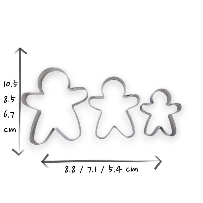 JOKUMO Gingerbread Men Set of 3 Cookie Cutter Set 4”