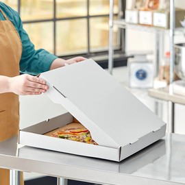 WEBSTORE SUPPLY Pizza Boxes 18" x 18" Corrugated Plain White Pizza Boxes (Case of 50)