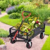 360 Lbs Steel Garden Folding Wagon Cart Heavy Duty with