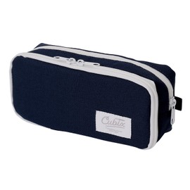 M Plan Pen Case Cubix Round Zip Box - Colored N Navy 106214-08-160