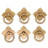 LXZ 6 PCs Vintage Antique Brass Ring Pulls with Four-Leaf