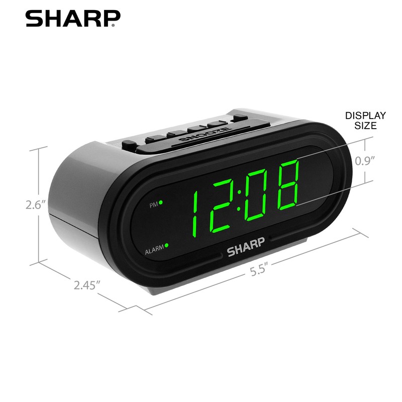 Sharp Digital Alarm with AccuSet - Automatic Smart Clock, Never