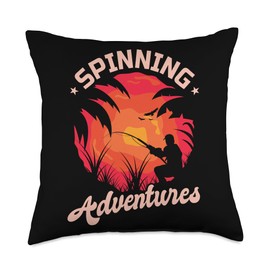 Angler, Fischer, Angel Fish Fish Outifts And Gifts Angel, Angler Fisherman Outfit Bass Fishing Throw Pillow, 18x18, Multicolor