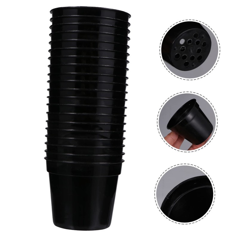 SUPVOX 20Pcs Plastic Succulent Planters with Drainage Hole for Gardening