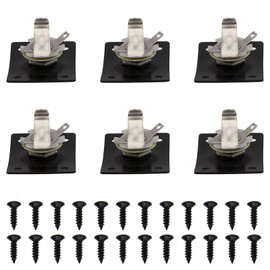 6Pcs Yootones Square Jack Output Plate Guitar Bass Jack Socket Compatible with Electric Guitar Parts Accessories (Black)