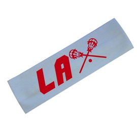 LAX Headband Funny Girl Designs Cotton Stretch Lacrosse Headband (RED & White)
