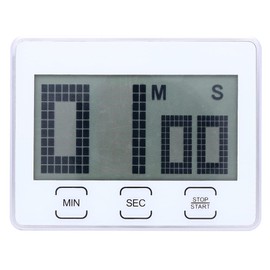 MPM Digital Kitchen Stopwatch Made of Plastic, Countdown Timer, with Easy-to-Read Display and Magnets, White, Suitable for Any Room, Compact and Precise