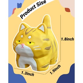 BovcTrraann Cute Carved Cat Figurine, Orange Kitty Desktop Ornament, Handmade Cat Statue Ornament, Lovely Kitten Statue for Shelf, Cabinet, Tabletop, Kitchen, Office, Car, Home Decor