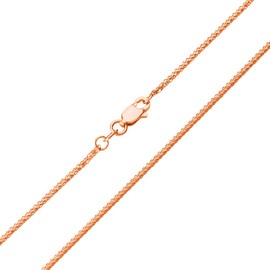 Jewelry America 14K Rose Gold 1mm Wheat Chain with Lobster Clasp Necklace, 20"