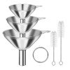 Kitchen 3 Pcs Stainless Steel Kitchen Funnel Set w 2
