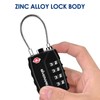 2 Pack TSA Approved Travel Luggage Locks, 4-Digit Metal Cable