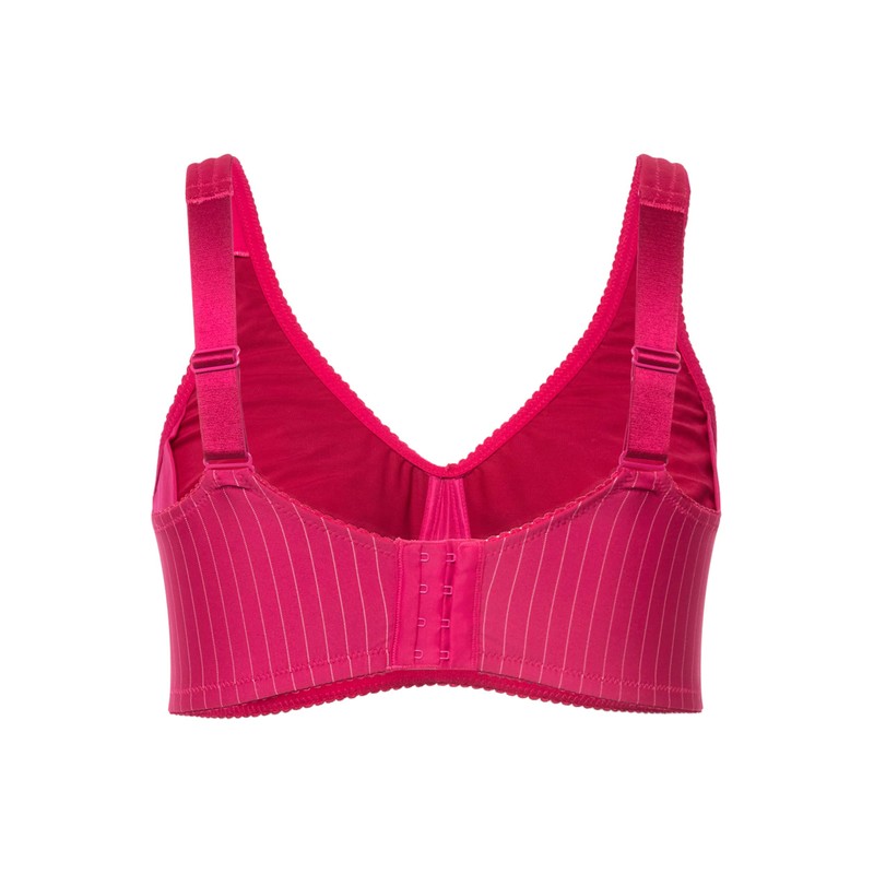 Ulla Popken Women's Kelly Pinstripe Support Bra, fuchsia