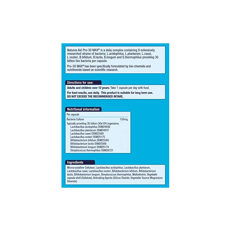 Natures Aid Natures Aid Pro-30 MAX (30 Billion Bacteria) 8