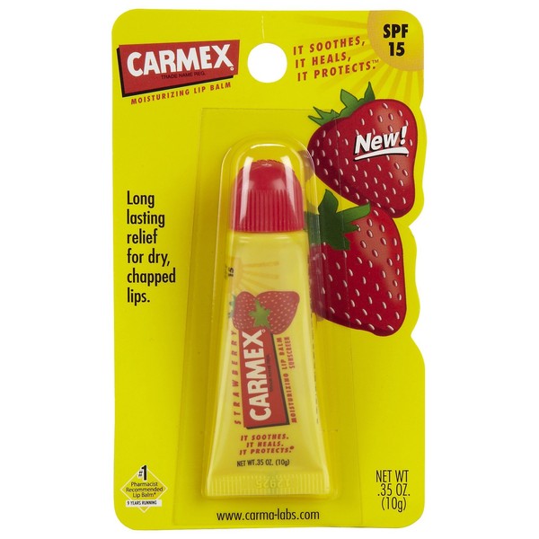 CARMEX Strawberry Moisturising Lip Balm in Tube - Lip Care - with Sun Protection from USA