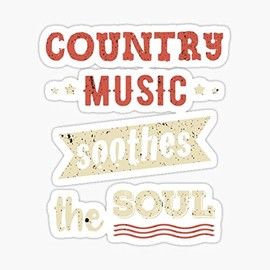 Country Music Soothes The Soul Legends Country Fans Guitar Sticker - Sticker Graphic - Auto, Wall, Laptop, Cell, Truck Sticker for Windows, Cars, Trucks