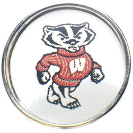 Snap Jewelry Wisconsin Badgers College Bucky The Beaver Logo Fashion University Snap Charm