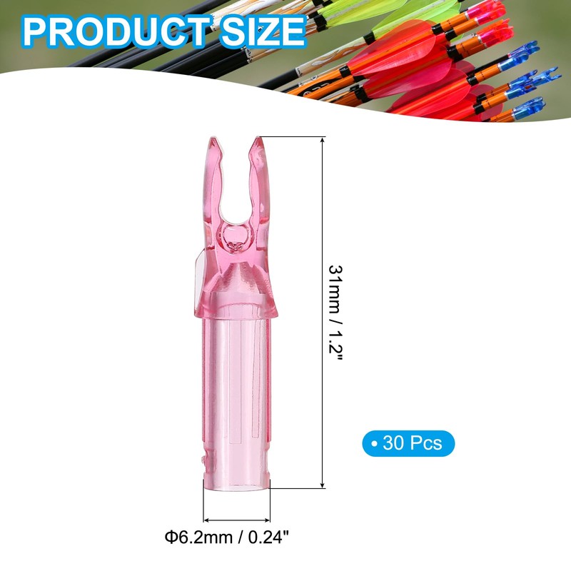 sourcing map Archery Arrow Nocks Plastic Carbon Arrow Inserts .244"/6.2mm