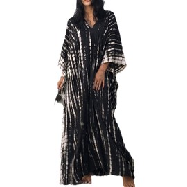 SMUDGE Life Kaftan Dresses for Women Plus Size Summer Beach Dress with Print and Swim Cover Ups