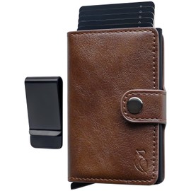 RFID Wallet for Men with Money Clip - PU Leather Mens Wallet Credit Card Holder - Minimalist Wallet for Men - Slim Wallet for Men - Front Pocket Wallets for Men - RFID Wallet Women Favorite