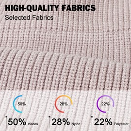 TAGVO Winter Knitted Hat and Scarf, 3-in-1 Hooded Scarf, One Piece Balaclava, Adjustable Windproof Face and Neck Warmer, Scarves for Men and Women Outdoor, beige