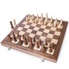 AMEROUS 15 Inches Magnetic Wooden Chess Set with 2 Extra