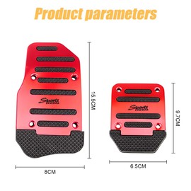 CGEAMDY 3 PCS Manual Transmission Car Pedal Pads, Sporty Aesthetic Accessories Kit (Gas+brake+clutch Pedal Pads) No Drill & non-slip Car Accessories Universal Fit for Car, Suv, Truck(Red)