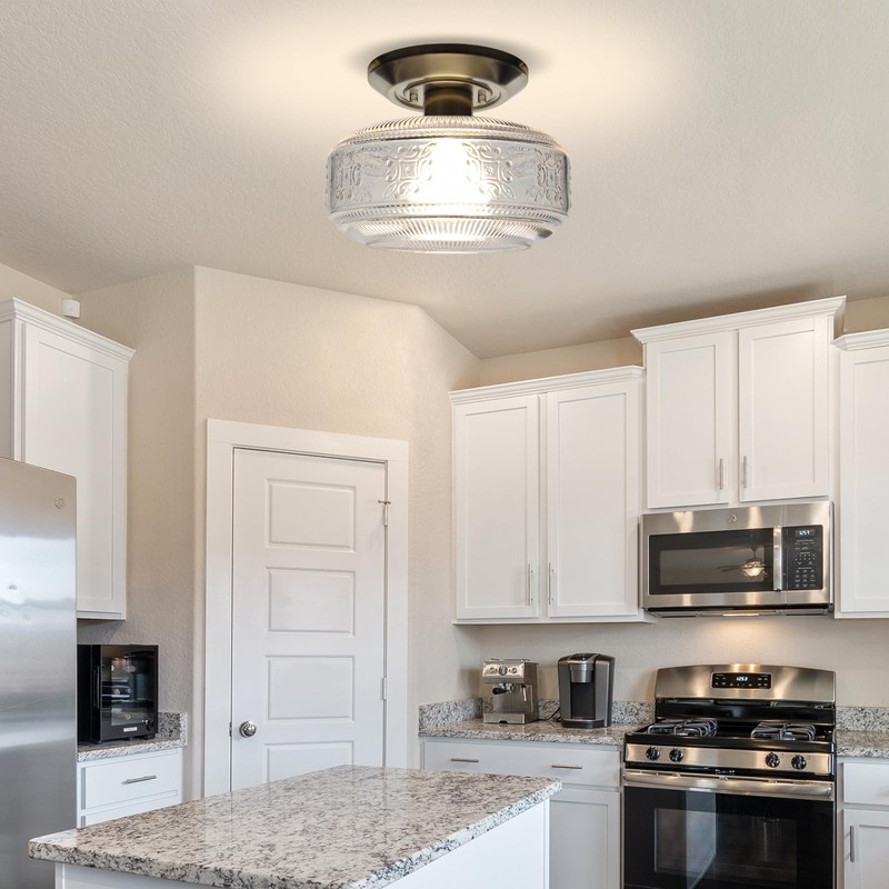 KnLnny Ware Brushed Nickel Flush Mount Ceiling Light with Classical