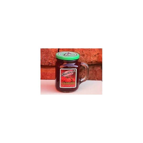 Blackburn's Preserves & Jellys 18oz Jar (Packed in a Glass Reusable Handled Mug) (Strawberry Preserves)