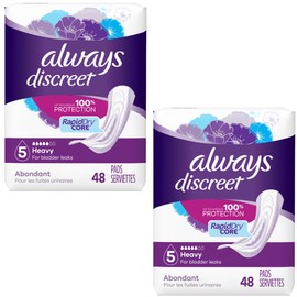Always Discreet Incontinence Pads, Maximum, Regular Length, 48 ea - 2pc
