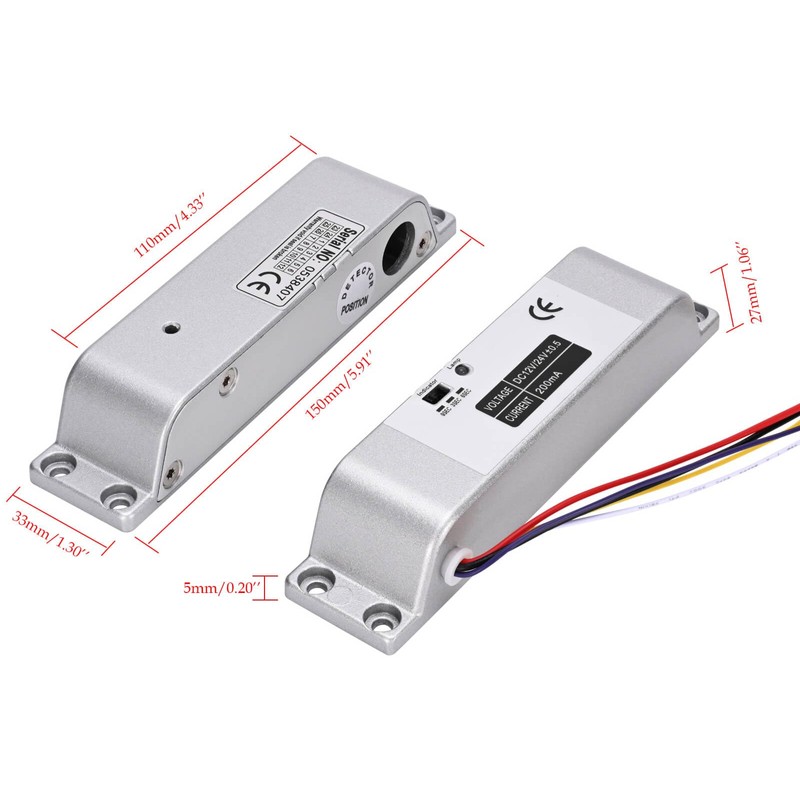 Electric Drop Bolt Lock NC Mode Fail Safe DC 12V