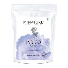 mi nature Indigo Powder (Indigofera Tinctoria)| For Hair | Hair Dye color| Ideal for Natural Black Colour |Pure & Natural with No Preservative| Made in India| (454g / 16 ounce)