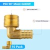 10PACK GUOFIS PEX Crimp Male Elbow Fitting,Pex 1/2"x3/4"MNPT(PEX1807103-10)