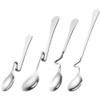 Serving Spoons Stainless Steel 4pcs Hanging Coffee Spoons, Bending Handle