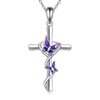 ONEFINITY Cross Necklace 925 Sterling Silver Butterfly Cross Pendant Religious