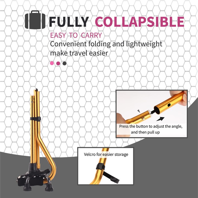 LIXIANG Walking Cane 3 in1 - Adjustable Lightweight Walking Sticks