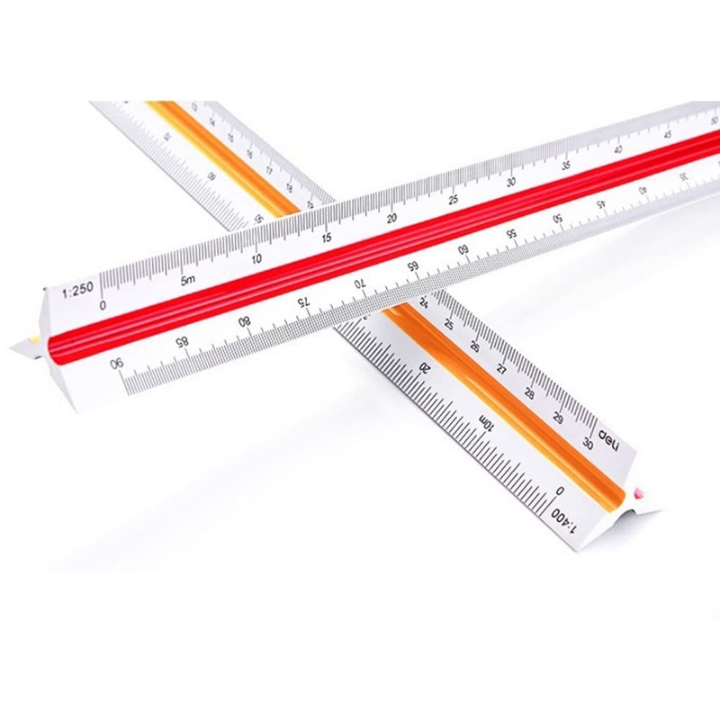 Scale Ruler, Plastic Triangular Scale, 30 cm Metric Scales 1:100