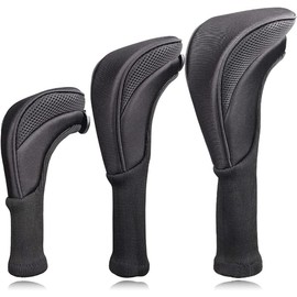 Club Head Covers Long Neck Nylon 3 Piece Set / Embroidered Synthetic Leather (Pu Leather), Pin Type Putter Cover, Mallet Type Putter Cover, Golf Club Putter Cover, Driver Cover, Fairway Wood Cover,