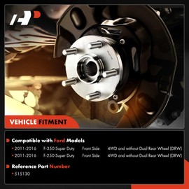 A-Premium Front Wheel Bearing and Hub Assembly with ABS & 8-Lug Compatible with Ford F-250 Super Duty 2011-2016, F-350 Super Duty 2011-2016, 4WD Only