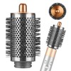 SAZIKA Large Round Volumizing Brush for Dyson Airwrap Styler, Nickel/Fuchsia