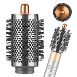 SAZIKA Large Round Volumizing Brush for Dyson Airwrap Styler, Nickel/Fuchsia Big Round Brush Volumizer Attachment for or Dyson Airwrap HS01 HS05 HS08, Smooth Hair,Volumizing and Curly Styling