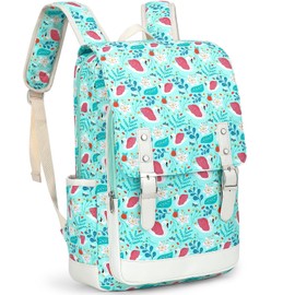 Leaper Cute Swan Backpack for School Laptop Backpack Water-Resistant Kids Backpack for Girls Goose Daypack Travel Shoulder Bag Satchel Water Blue