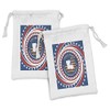 Ambesonne Louisiana Fabric Pouch Set of 2, Spiral Old Glory