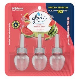 Glade Aromatizante para Hogar, Aroma Sanda Refrescante, Aromatizante Lquido Elctrico de Ambiente, 3 Repuestos de 21ml                                 