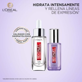 LOral Paris Kit cido Hialurnico Srum Rostro  Srum Ojos, 2 piezas. Hidrata intensamente y rellena lneas de expresin                                    