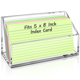5x8 Index Card Holder, Clear Acrylic 5x8 Index Card Organizer -1 Pack (No Card)