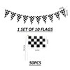 50 Pieces Of Black And White Checkered Racing Flags And