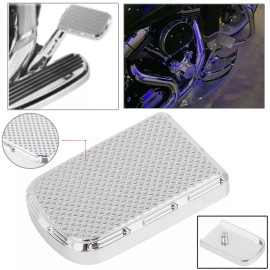 Unbranded CNC Brake Pedal Pad Cover Chrome Fit For Harley Touring Fatboy Heritage Softail