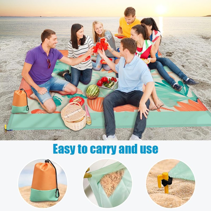 Beach Blanket, Sand-Free, Sand-Proof Beach Blanket, Waterproof, Lightweight and Thin,